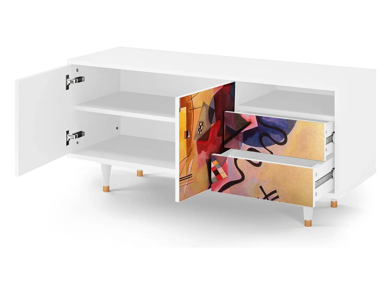 Móvel De Tv| Mueble de TV - 125х56х41 cm - T7 - Modern Art, Branco Bege