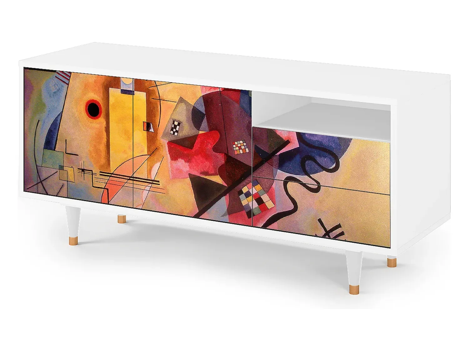 Móvel De Tv| Mueble de TV - 125х56х41 cm - T7 - Modern Art, Branco Bege