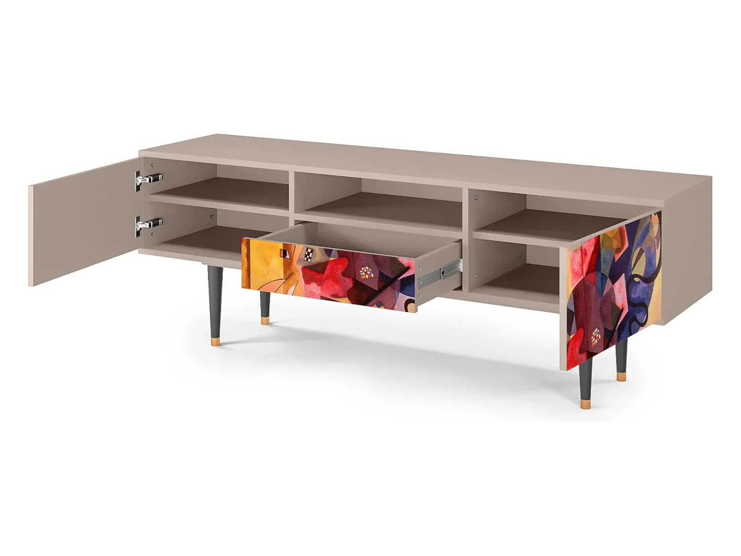Móvel De Tv| Mueble de TV - 170х59х41 cm - T6 - Modern Art, Latte Bege