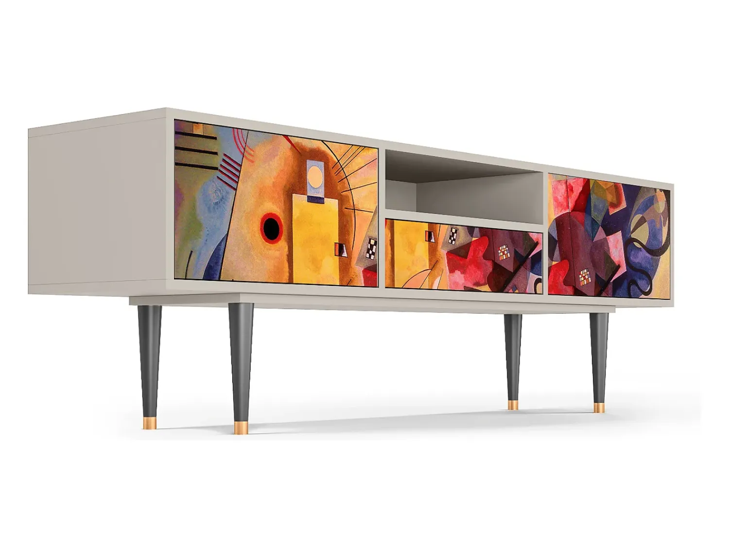 Móvel De Tv| Mueble de TV - 170х59х41 cm - T6 - Modern Art, Areia Bege