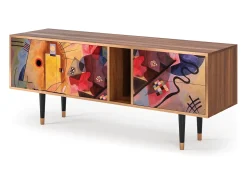 Móvel De Tv| Mueble de TV - 170х69х48 cm - T1 - Modern Art, Nogueira Castanho