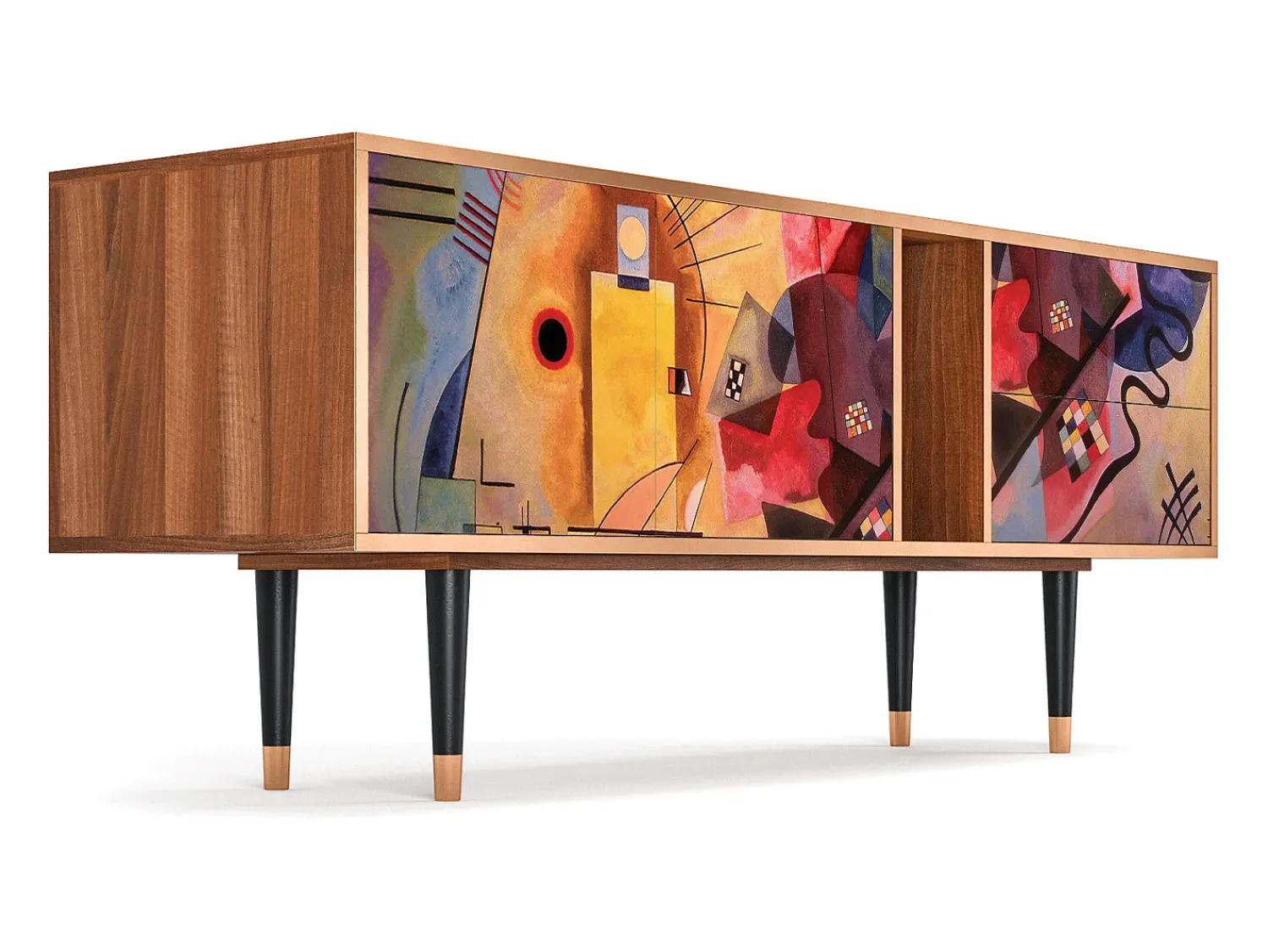 Móvel De Tv| Mueble de TV - 170х69х48 cm - T1 - Modern Art, Nogueira Castanho