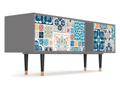 Hot Mueble de TV - 170х69х48 cm - T1 - Moroccan Market, Cinza Cinzento