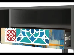Móvel De Tv* Mueble de TV - 115х59х48 cm - T3 - Moroccan Market, Antracite Cinza antracite