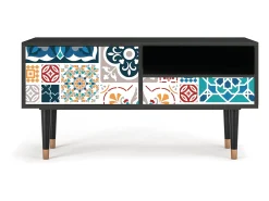 Móvel De Tv* Mueble de TV - 115х59х48 cm - T3 - Moroccan Market, Antracite Cinza antracite