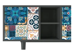 Móvel De Tv* Mueble de TV - 150х69х41 cm - T5 - Moroccan Market, Antracite Cinza antracite