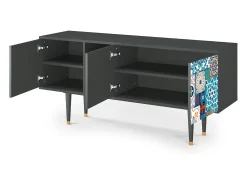 Móvel De Tv* Mueble de TV - 150х69х41 cm - T5 - Moroccan Market, Antracite Cinza antracite