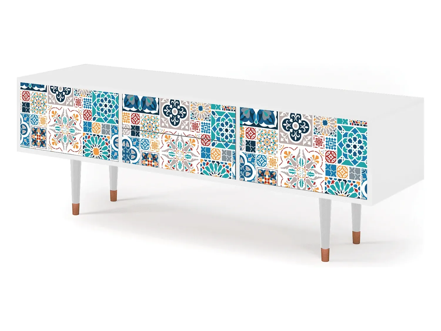 Mueble de TV - 170х59х48 cm - T4 - Moroccan Market, Branco^ Móvel De Tv