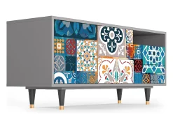 Discount Mueble de TV - 125х56х41 cm - T7 - Moroccan Market, Cinza Cinzento