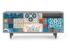 Discount Mueble de TV - 125х56х41 cm - T7 - Moroccan Market, Cinza Cinzento