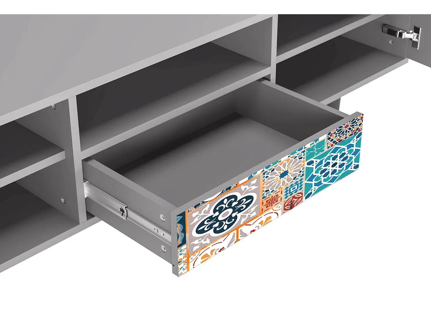 Discount Mueble de TV - 170х59х41 cm - T6 - Moroccan Market, Cinza Cinzento