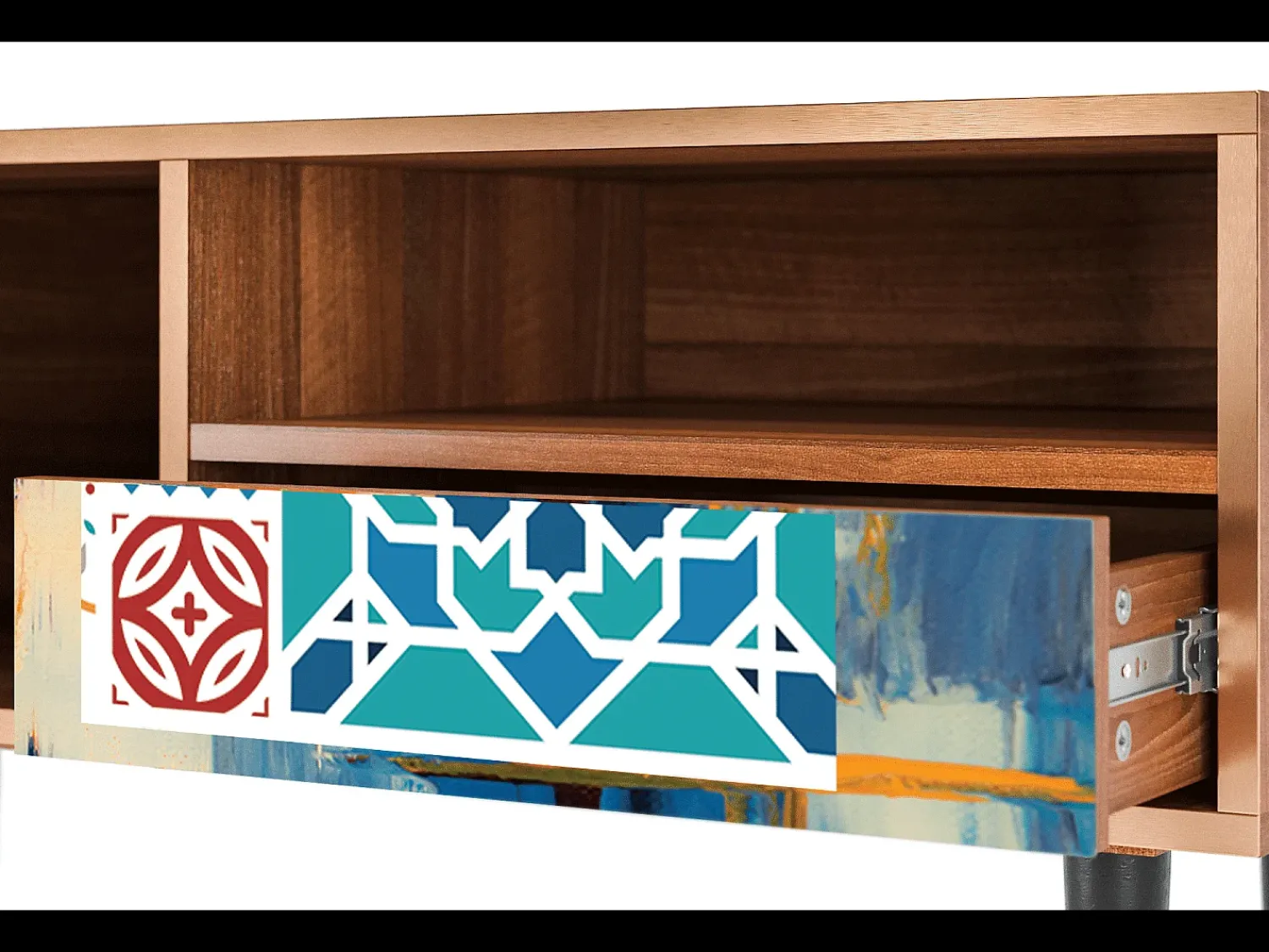 New Mueble de TV - 115х59х48 cm - T3 - Moroccan Market, Nogueira Castanho