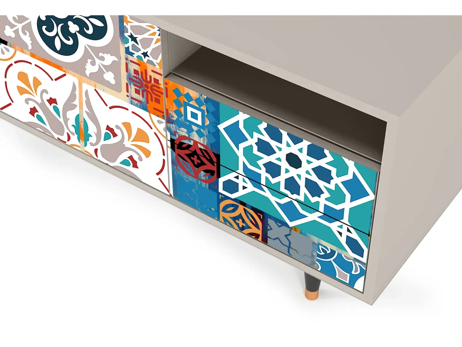 Móvel De Tv| Mueble de TV - 125х56х41 cm - T7 - Moroccan Market, Areia Bege