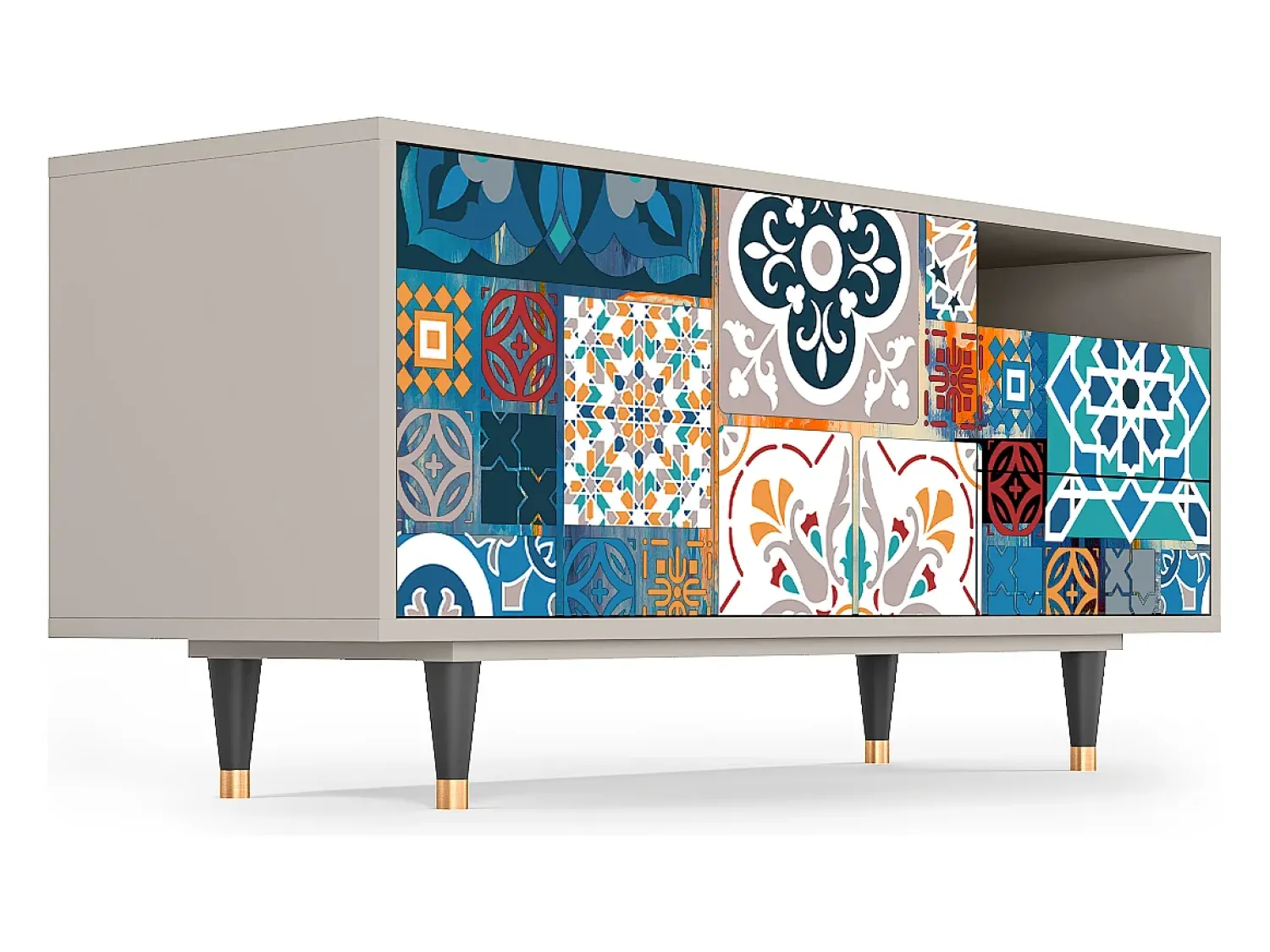 Móvel De Tv| Mueble de TV - 125х56х41 cm - T7 - Moroccan Market, Areia Bege