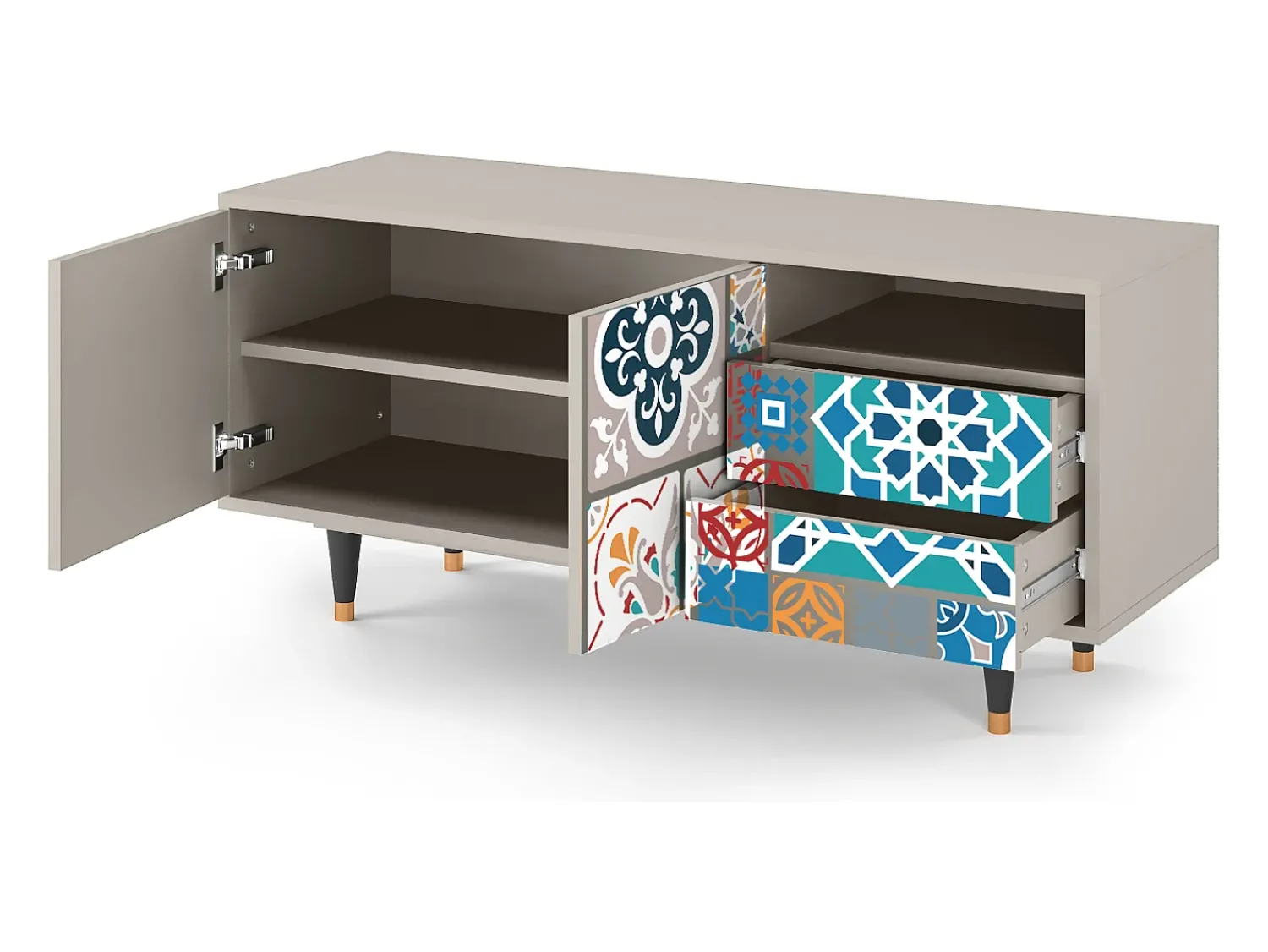 Móvel De Tv| Mueble de TV - 125х56х41 cm - T7 - Moroccan Market, Areia Bege