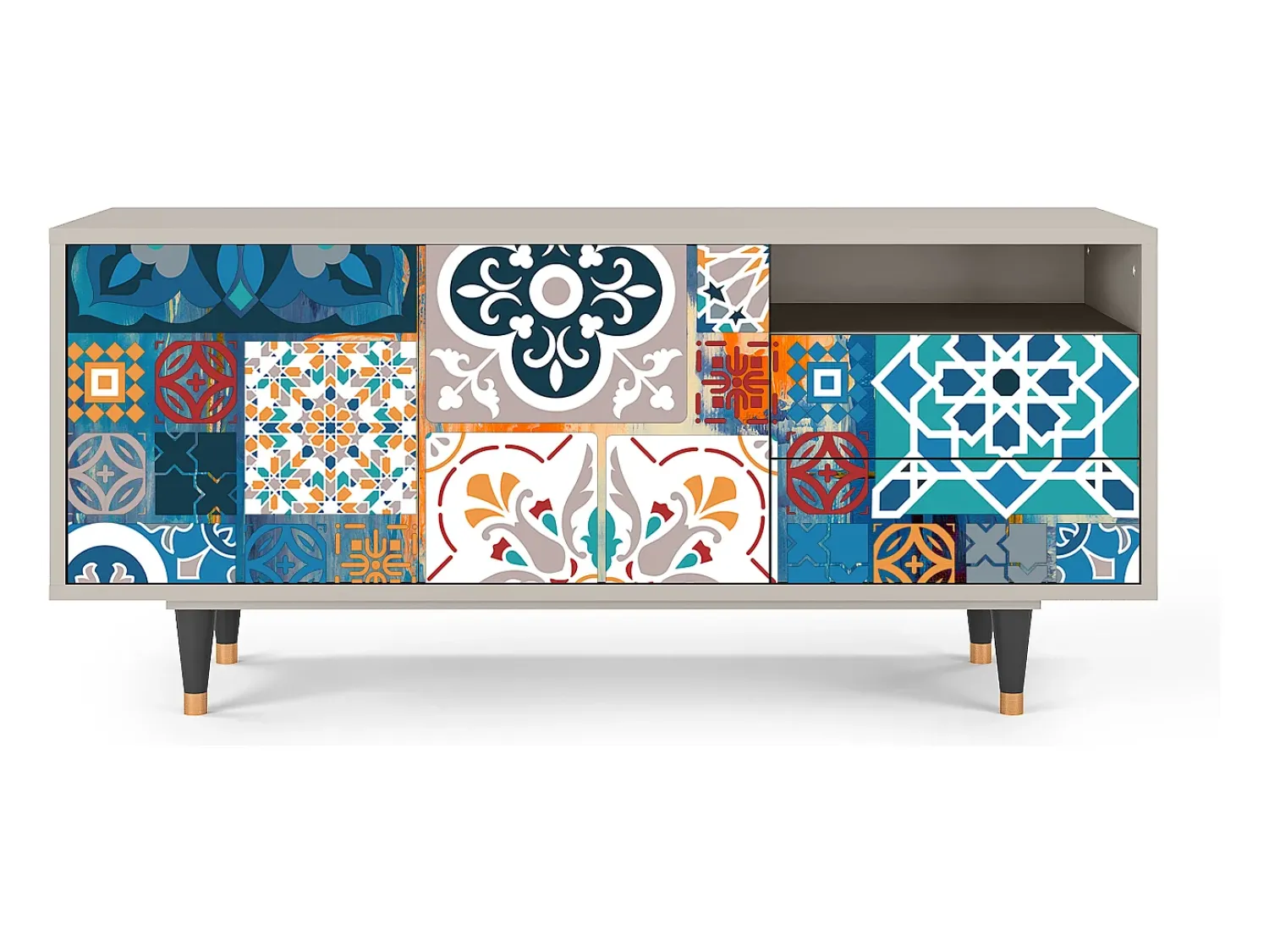Móvel De Tv| Mueble de TV - 125х56х41 cm - T7 - Moroccan Market, Areia Bege
