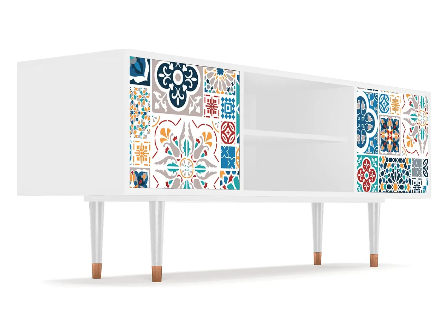 Móvel De Tv| Mueble de TV - 170х69х48 cm - T2 - Moroccan Market, Branco Bege