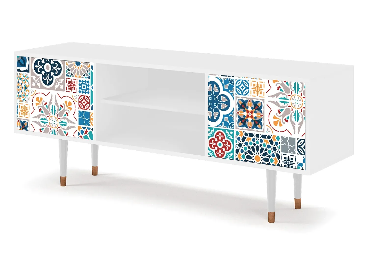 Móvel De Tv| Mueble de TV - 170х69х48 cm - T2 - Moroccan Market, Branco Bege
