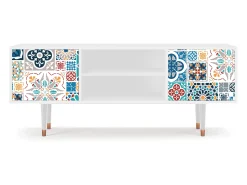 Móvel De Tv| Mueble de TV - 170х69х48 cm - T2 - Moroccan Market, Branco Bege