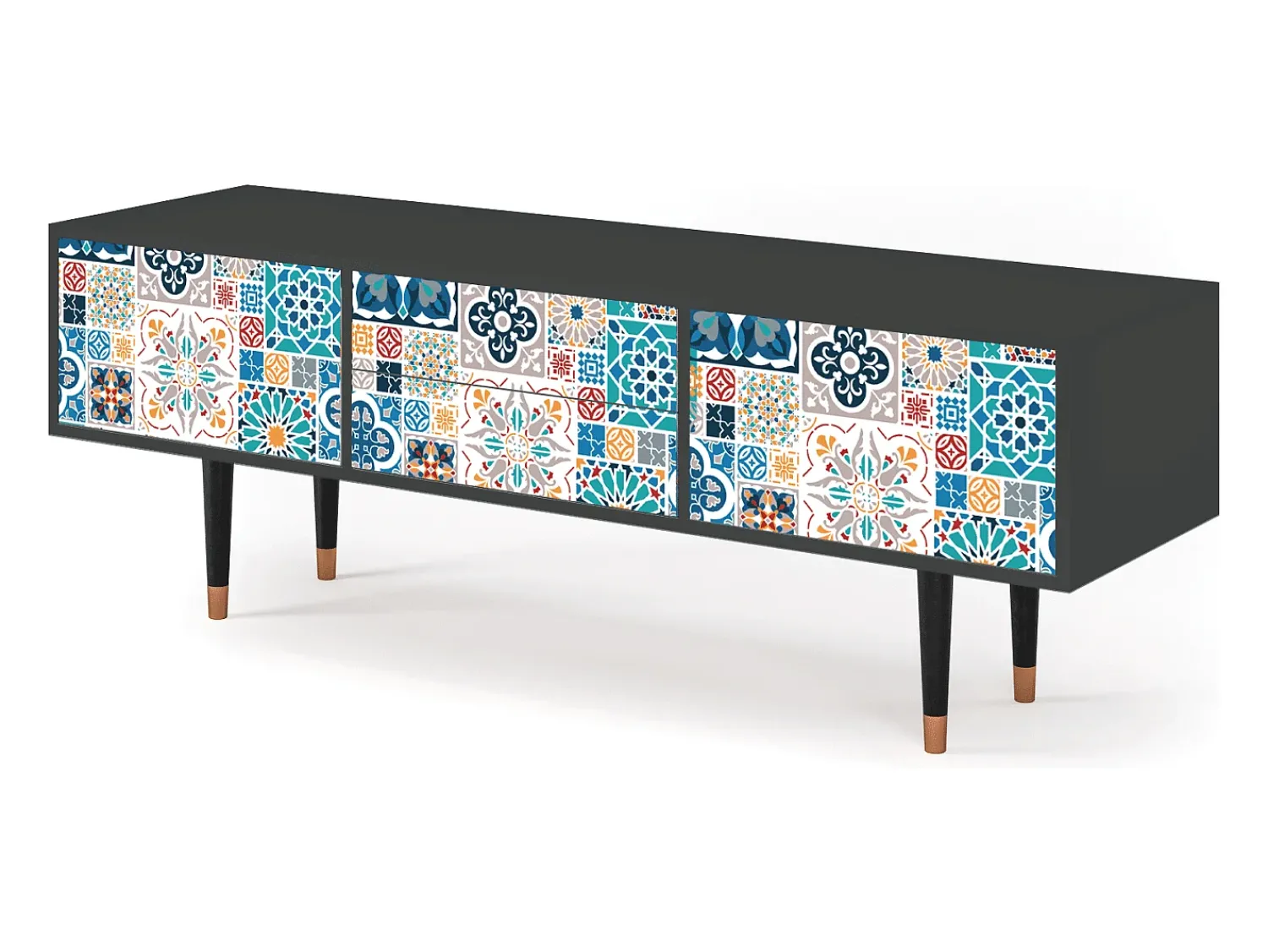 Mueble de TV - 170х59х48 cm - T4 - Moroccan Market, Antracite^ Móvel De Tv