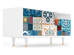 Mueble de TV - 125х56х41 cm - T7 - Moroccan Market, Branco^ Móvel De Tv