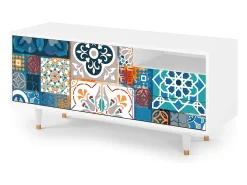 Mueble de TV - 125х56х41 cm - T7 - Moroccan Market, Branco^ Móvel De Tv