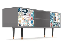 Móvel De Tv| Mueble de TV - 170х69х48 cm - T2 - Moroccan Market, Cinza Cinzento