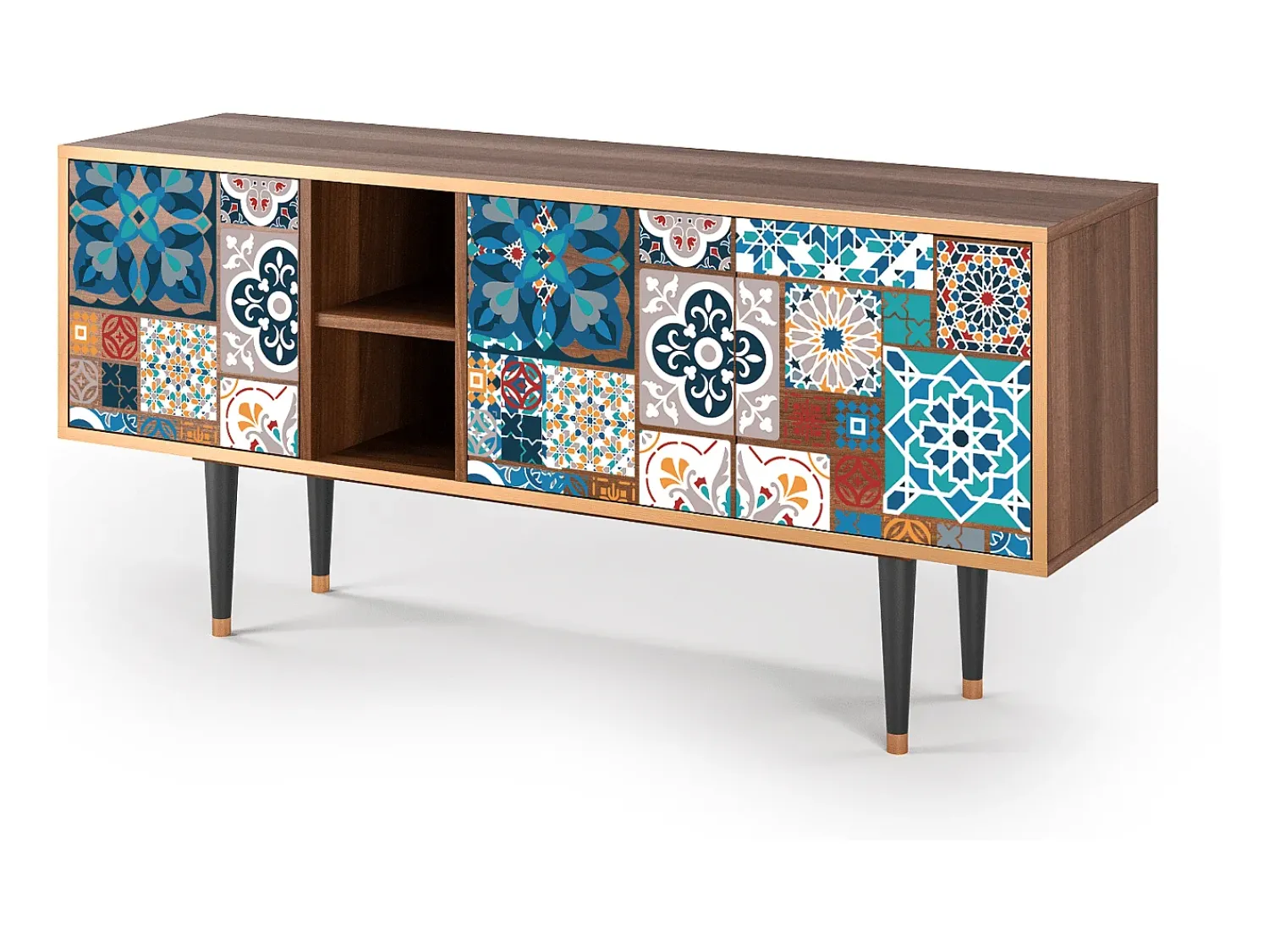 Móvel De Tv* Mueble de TV - 150х69х41 cm - T5 - Moroccan Market, Nogueira Castanho