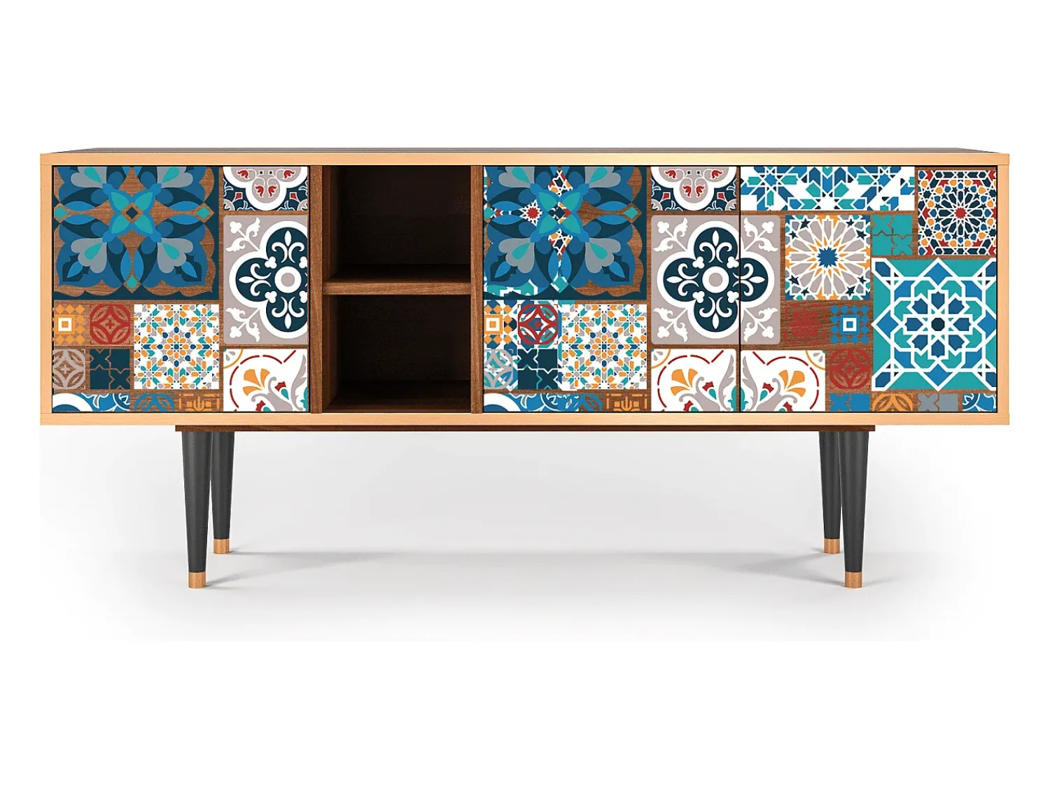 Móvel De Tv* Mueble de TV - 150х69х41 cm - T5 - Moroccan Market, Nogueira Castanho