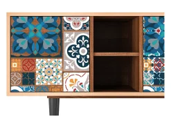 Móvel De Tv* Mueble de TV - 150х69х41 cm - T5 - Moroccan Market, Nogueira Castanho