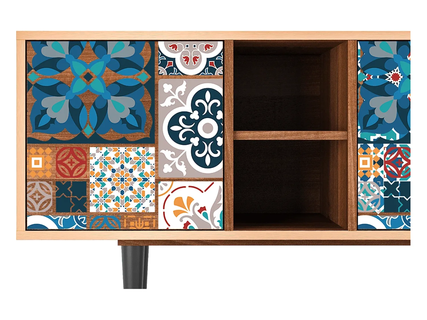 Móvel De Tv* Mueble de TV - 150х69х41 cm - T5 - Moroccan Market, Nogueira Castanho