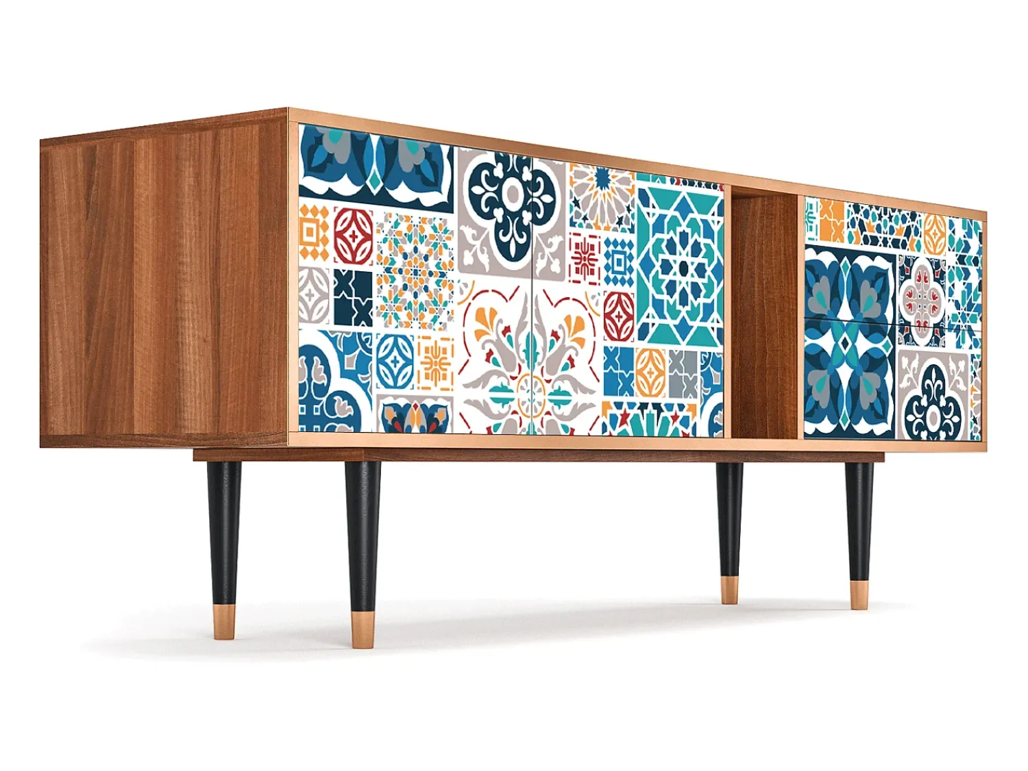 Mueble de TV - 170х69х48 cm - T1 - Moroccan Market, Nogueira^ Móvel De Tv