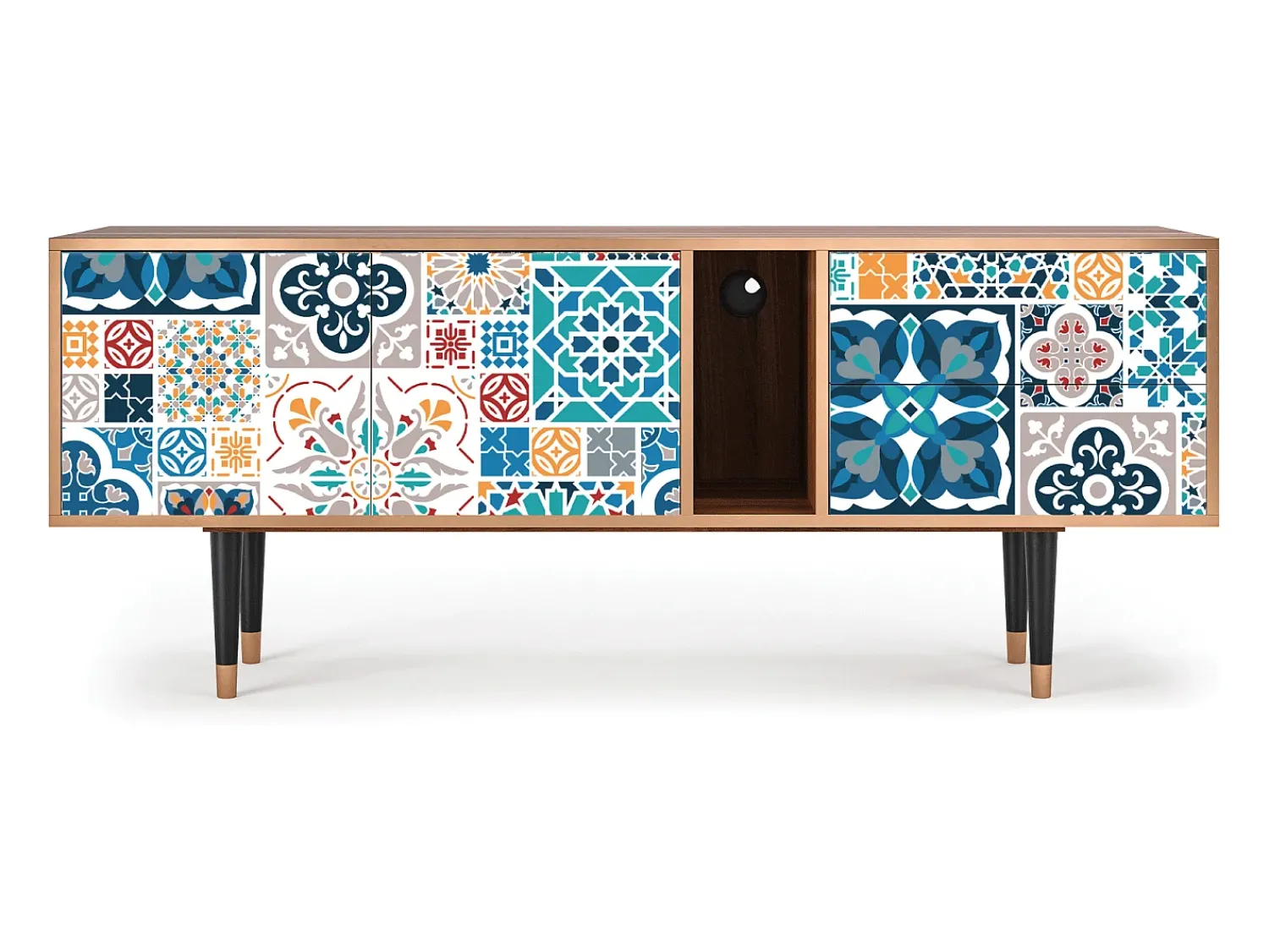 Mueble de TV - 170х69х48 cm - T1 - Moroccan Market, Nogueira^ Móvel De Tv