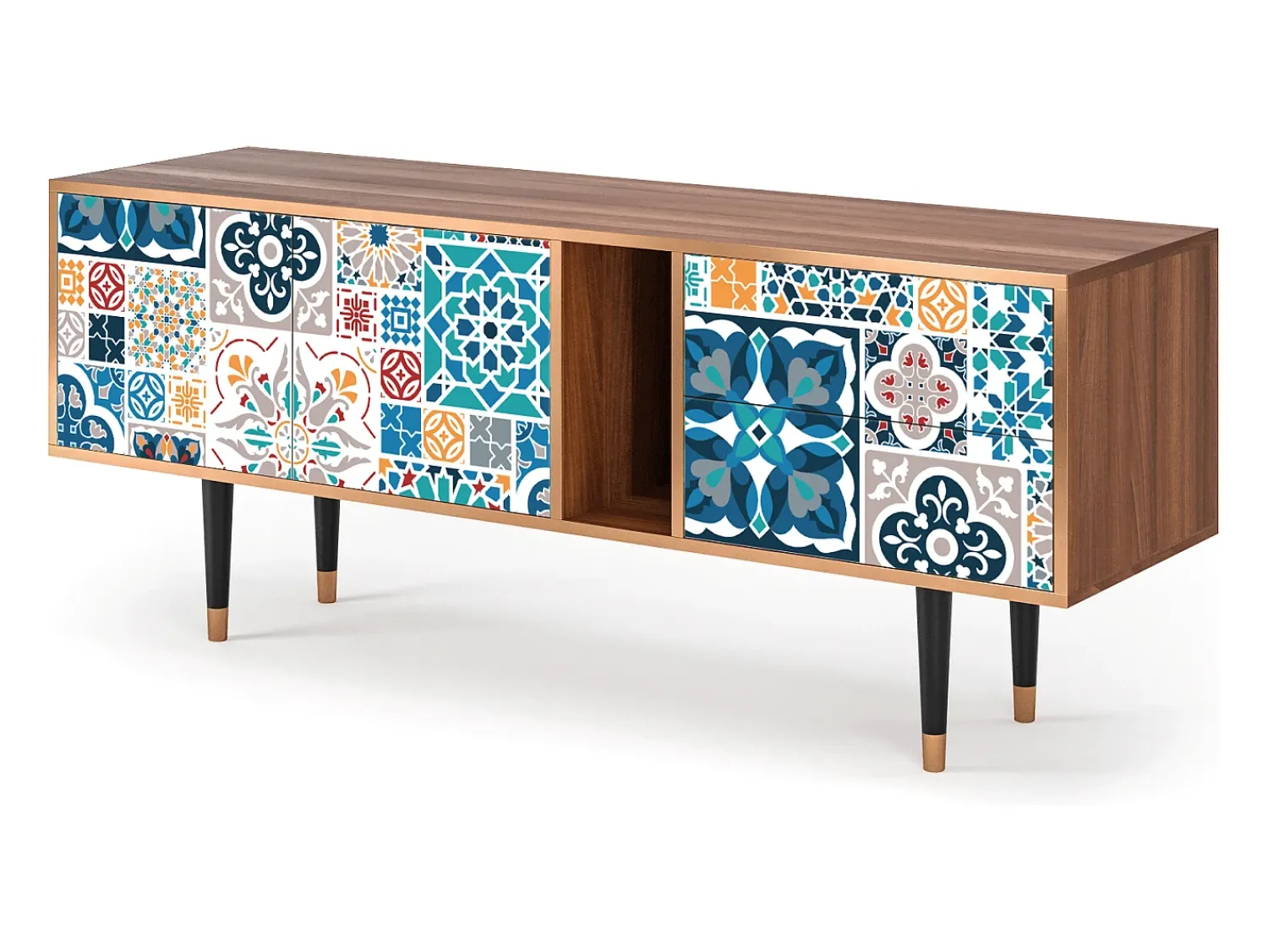 Mueble de TV - 170х69х48 cm - T1 - Moroccan Market, Nogueira^ Móvel De Tv