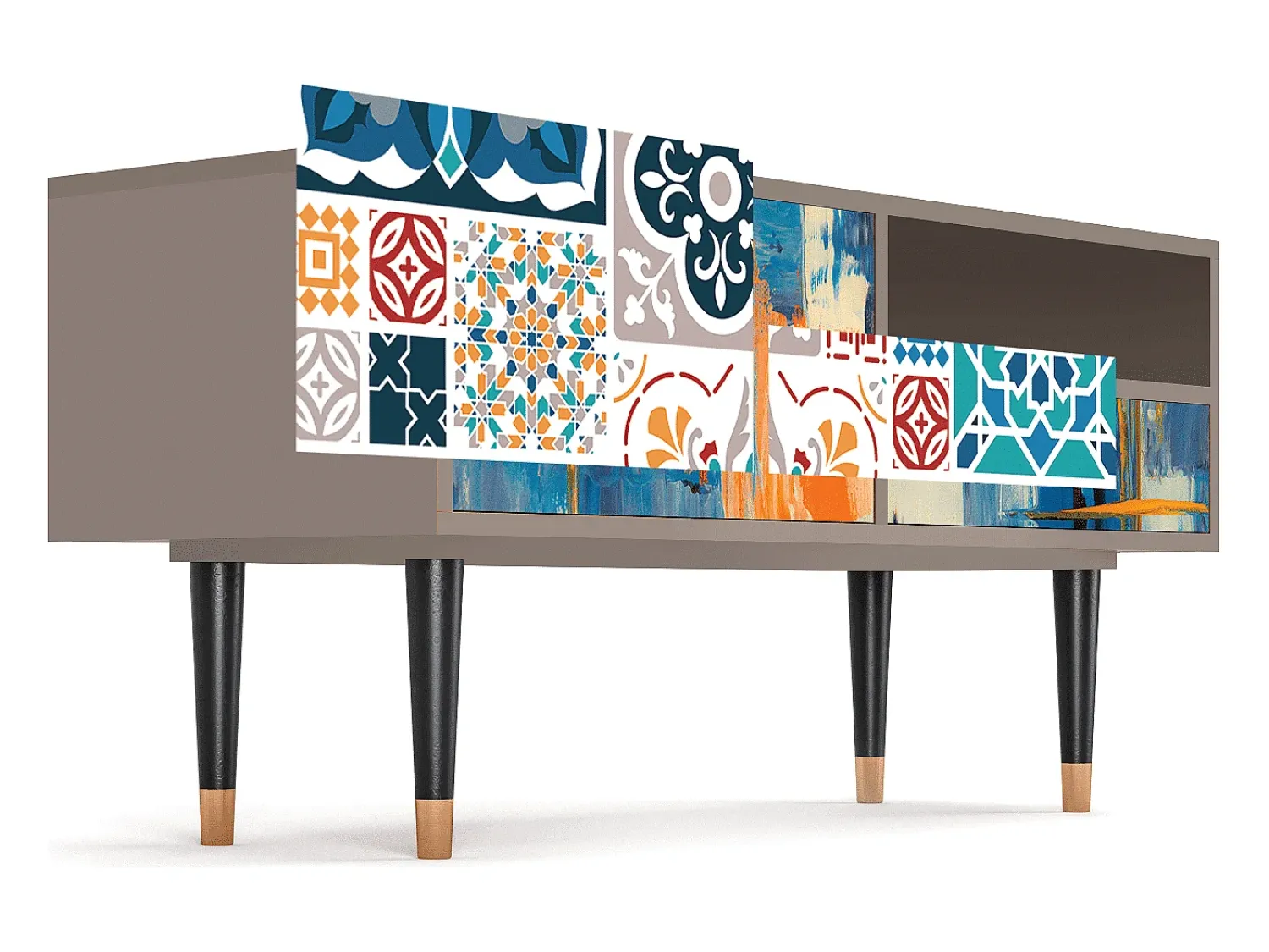 Móvel De Tv| Mueble de TV - 115х59х48 cm - T3 - Moroccan Market, Latte Bege