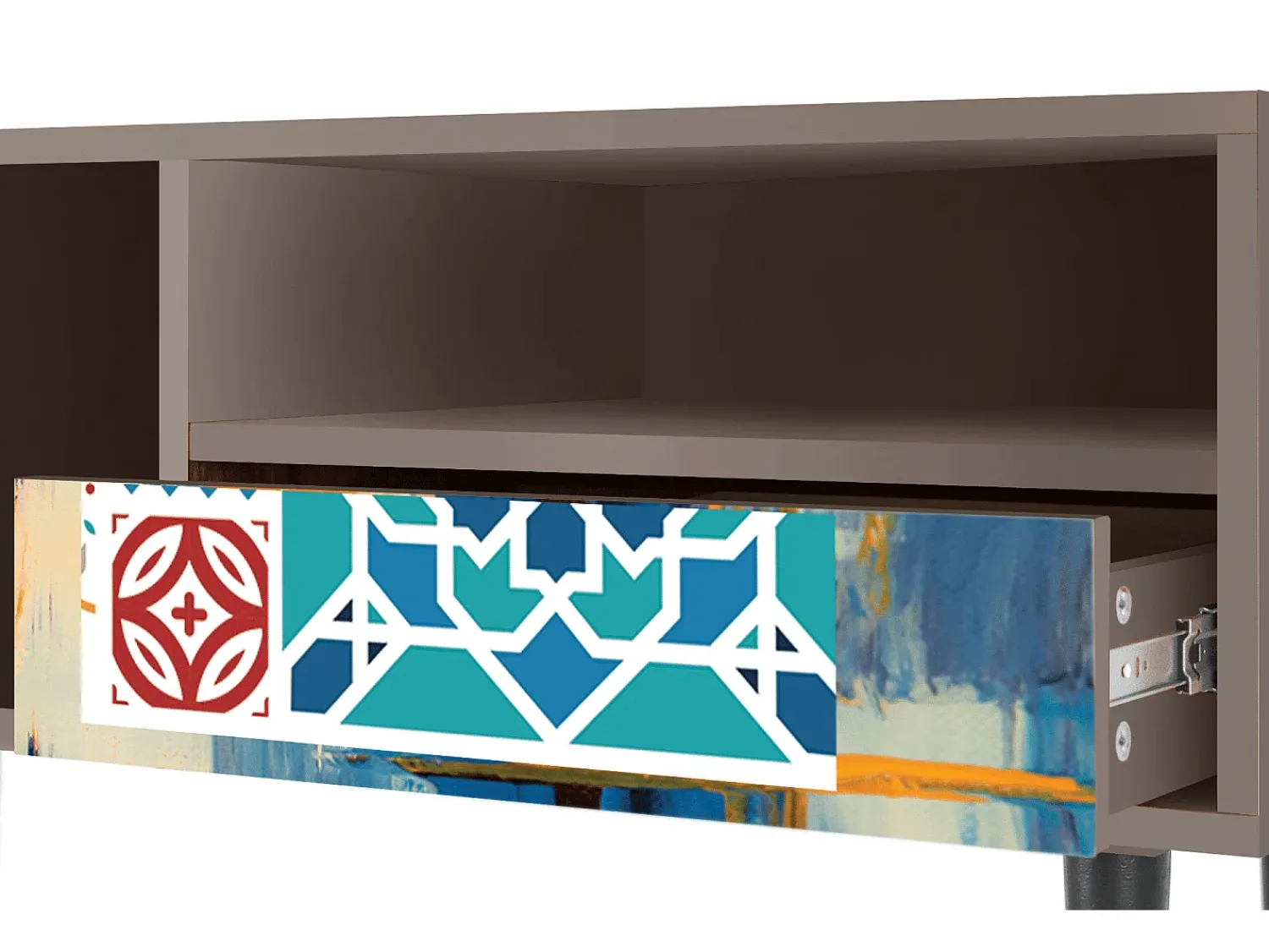 Móvel De Tv| Mueble de TV - 115х59х48 cm - T3 - Moroccan Market, Latte Bege