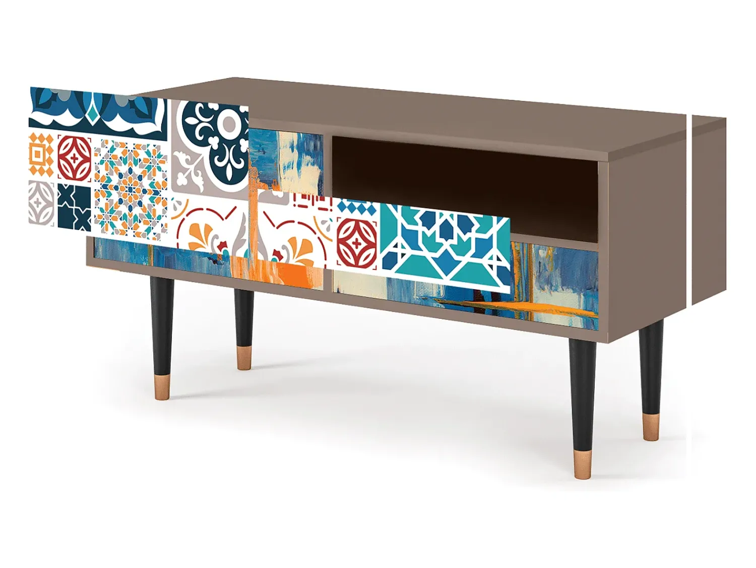 Móvel De Tv| Mueble de TV - 115х59х48 cm - T3 - Moroccan Market, Latte Bege