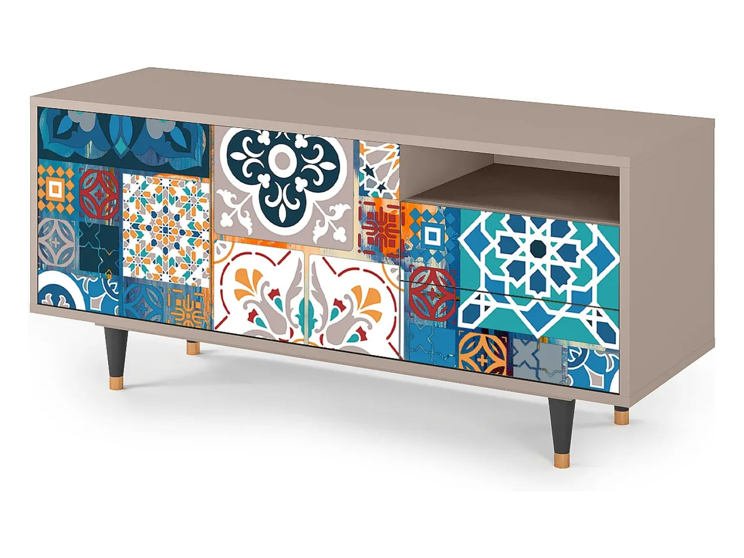 Móvel De Tv* Mueble de TV - 125х56х41 cm - T7 - Moroccan Market, Latte Bege