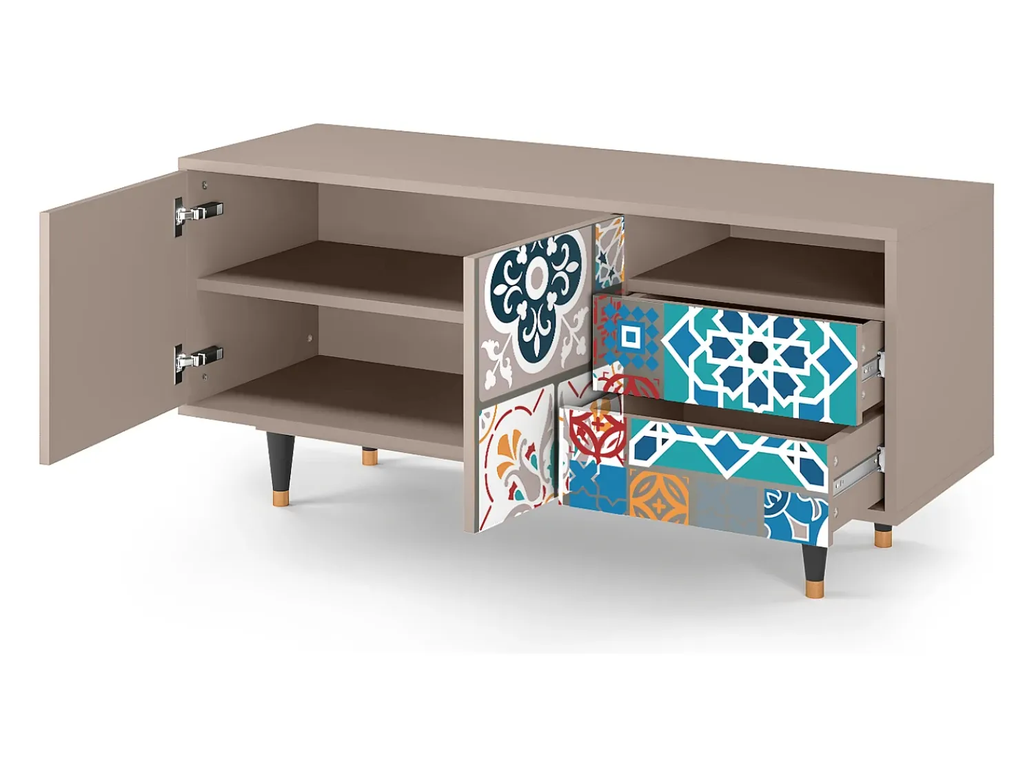 Móvel De Tv* Mueble de TV - 125х56х41 cm - T7 - Moroccan Market, Latte Bege