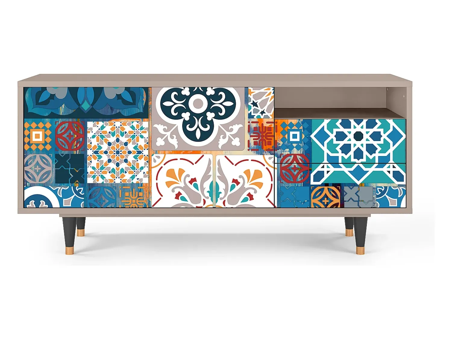 Móvel De Tv* Mueble de TV - 125х56х41 cm - T7 - Moroccan Market, Latte Bege