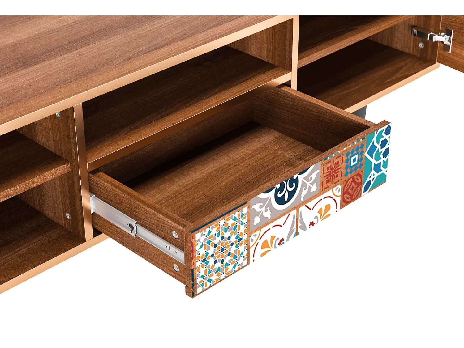 Móvel De Tv| Mueble de TV - 170х59х41 cm - T6 - Moroccan Market, Nogueira Castanho