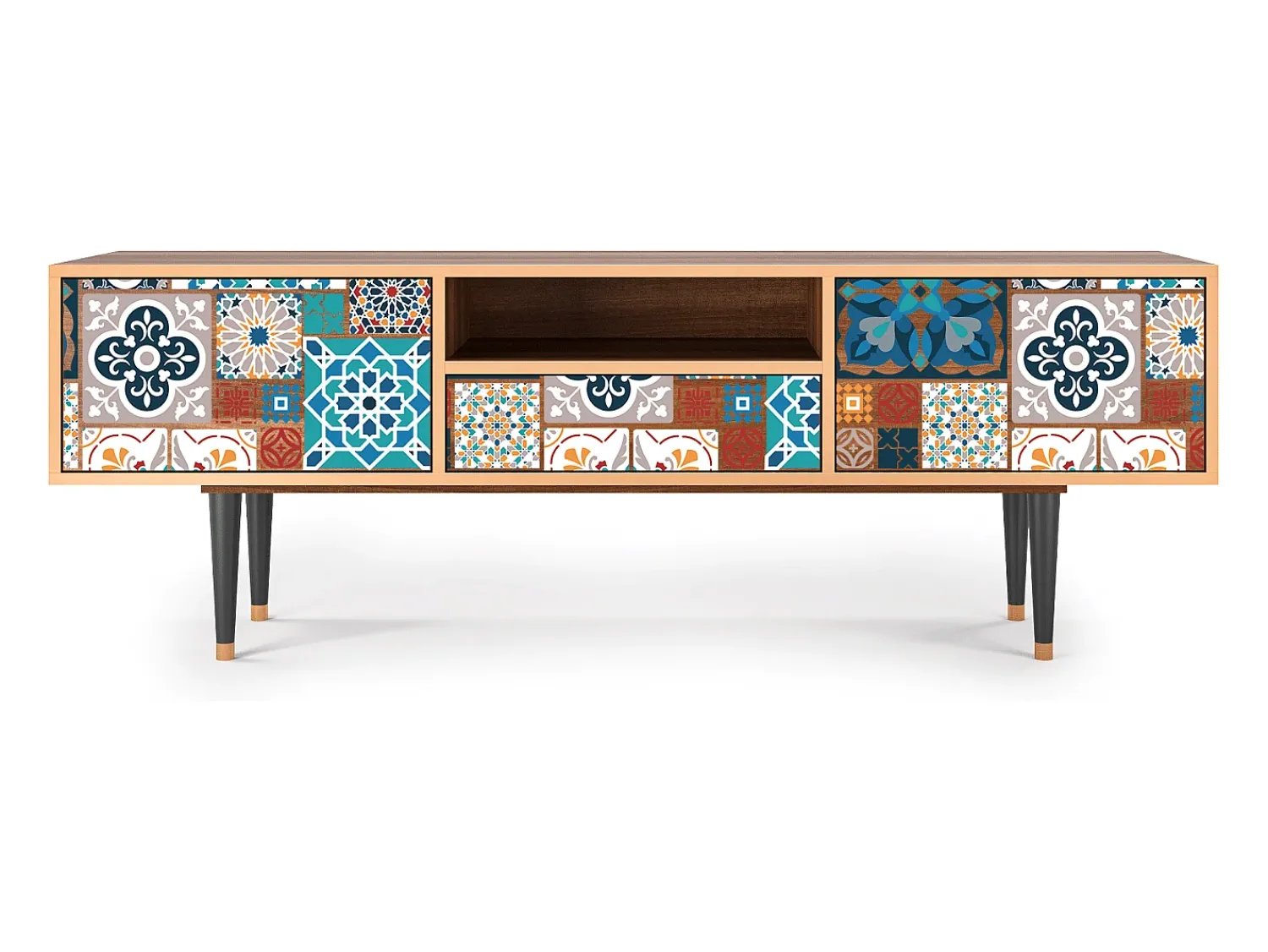 Móvel De Tv| Mueble de TV - 170х59х41 cm - T6 - Moroccan Market, Nogueira Castanho