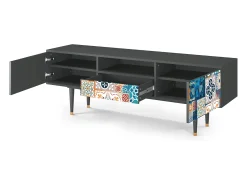 Móvel De Tv| Mueble de TV - 170х59х41 cm - T6 - Moroccan Market, Antracite Cinza antracite