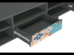 Móvel De Tv| Mueble de TV - 170х59х41 cm - T6 - Moroccan Market, Antracite Cinza antracite