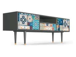 Móvel De Tv| Mueble de TV - 170х59х41 cm - T6 - Moroccan Market, Antracite Cinza antracite