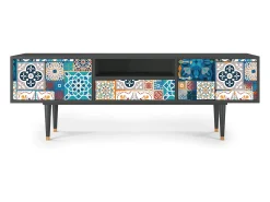 Móvel De Tv| Mueble de TV - 170х59х41 cm - T6 - Moroccan Market, Antracite Cinza antracite