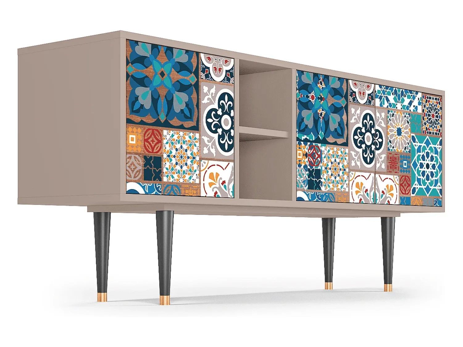 Móvel De Tv| Mueble de TV - 150х69х41 cm - T5 - Moroccan Market, Latte Bege