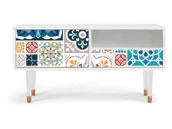 Móvel De Tv* Mueble de TV - 115х59х48 cm - T3 - Moroccan Market, Branco Bege