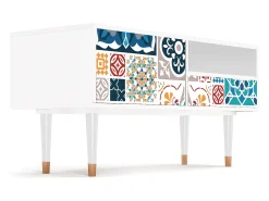 Móvel De Tv* Mueble de TV - 115х59х48 cm - T3 - Moroccan Market, Branco Bege