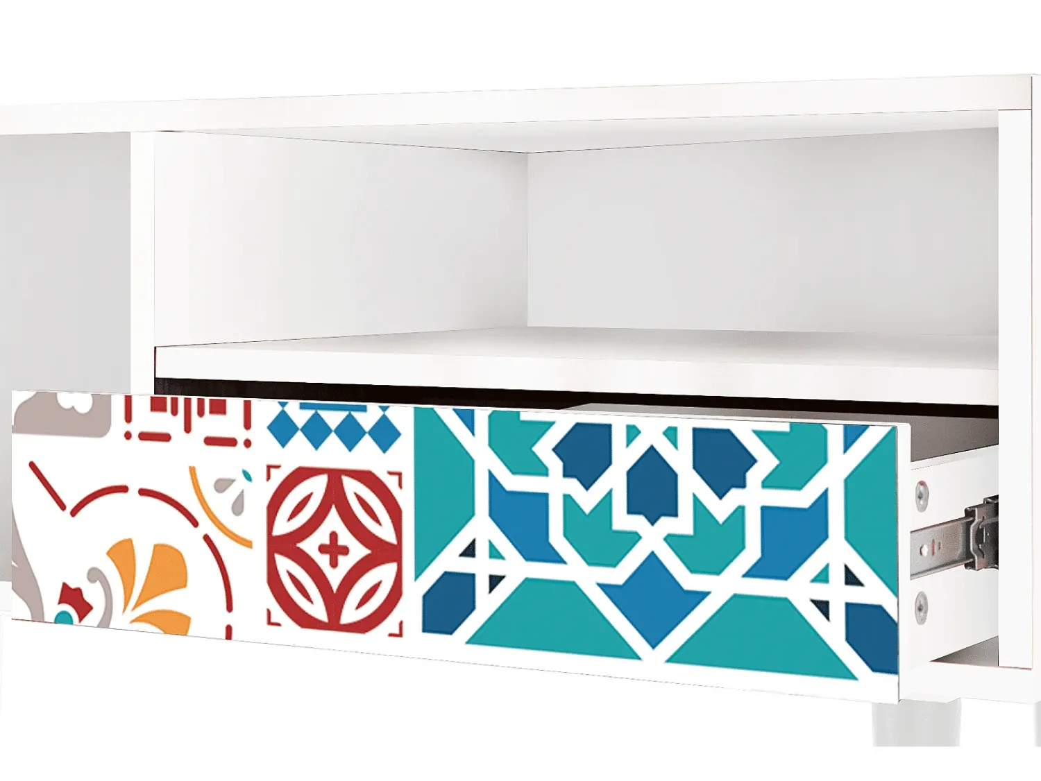 Móvel De Tv* Mueble de TV - 115х59х48 cm - T3 - Moroccan Market, Branco Bege